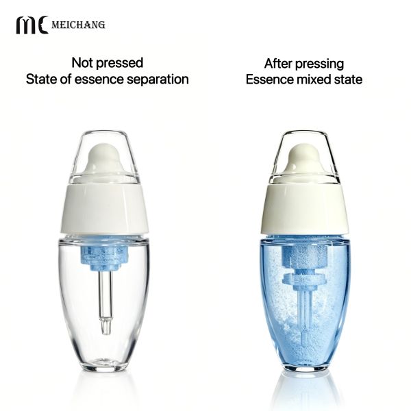 PETG 30ml+3ml Sterile Dual-Chamber Post-Treatment Repair Serum Bottle Mix-on-Use Airless Packaging（MC-901-4）