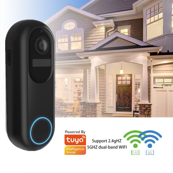 Smart Wireless Video Doorbell Camera 5GHz WiFi 1080P HD IP65 Waterproof