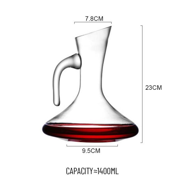 Décanteur et aérateur de vin de cristal sans plomb fabriqué artisanalement en gros.
