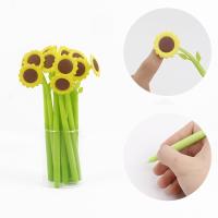 Cute dessin animé de tournesol de silicone stylo neutre de l' élève Papeterie swing stylo cadeau