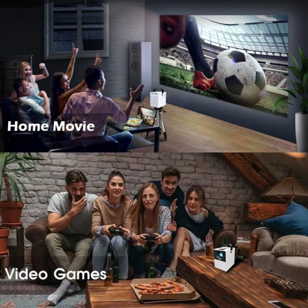 Mali400 MP2 50000H LED Mini Portable Projector Bluetooth 4.0 FCC