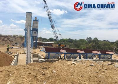 tipo planta do transporte de correia 60m3/h de mistura concreta móvel de tratamento por lotes concreta misturada pronta de tratamento por lotes concreta da planta da planta