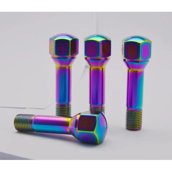 Light Weight Colorful Gr.5 Titanium Alloy Lug Bolts For Racing Car Bolt Taper Head Bolt M14 X 1.5