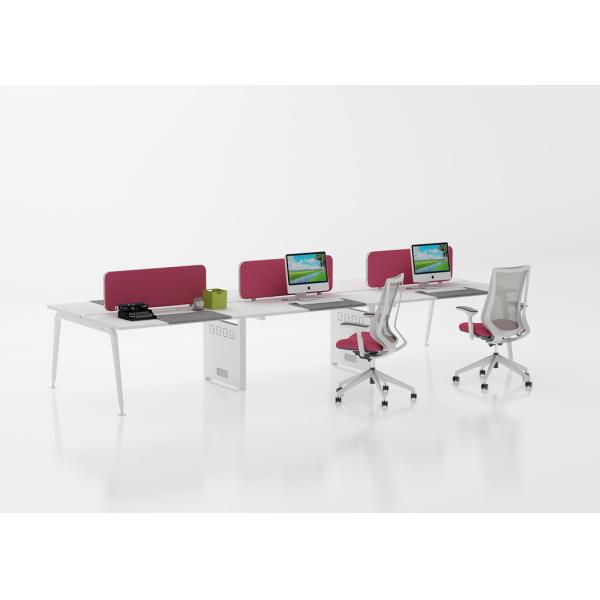 暗いカシ6人のオフィス ワークステーション、モジュラー事務机の仕切り