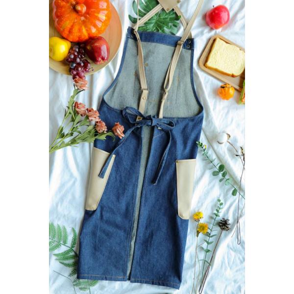 Multifunction Kitchen Cooking Apron , 360gsm Jean Denim Cooking Apron