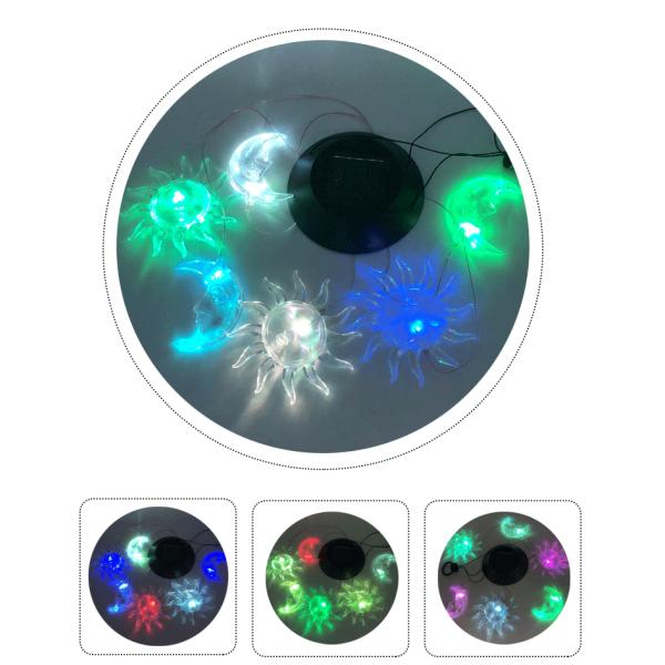 Sun Moon Solar Lights Colorful Wind Chimes for Garden Waterproof Seven Colors Gradient