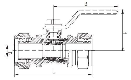 Threaded Connection 15mm Brass Ball Valve Copper HPB 57