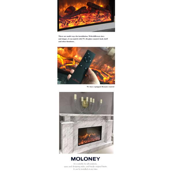 Home Decoration 800mm Huge Fire Surface No Heat Electric Fireplace LED Fire