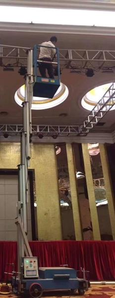 8 m Elevación de mástil vertical de aluminio elevación de un solo mástil plataforma de elevación vertical plataforma de trabajo aérea