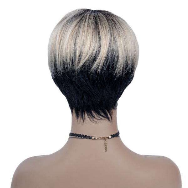 T1B/27 Color Pre Plucked Short Human Hair Wigs for Black Women Brazilian Pixie Cut