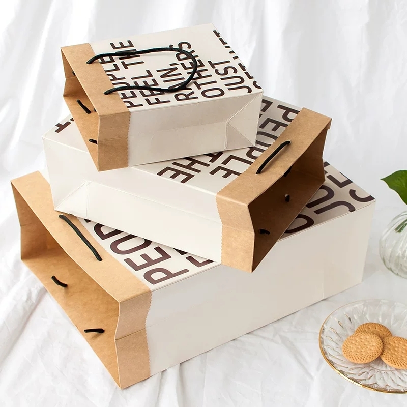 Kraft Paper Shopping Bag with Rope Handle for Retail Packaging