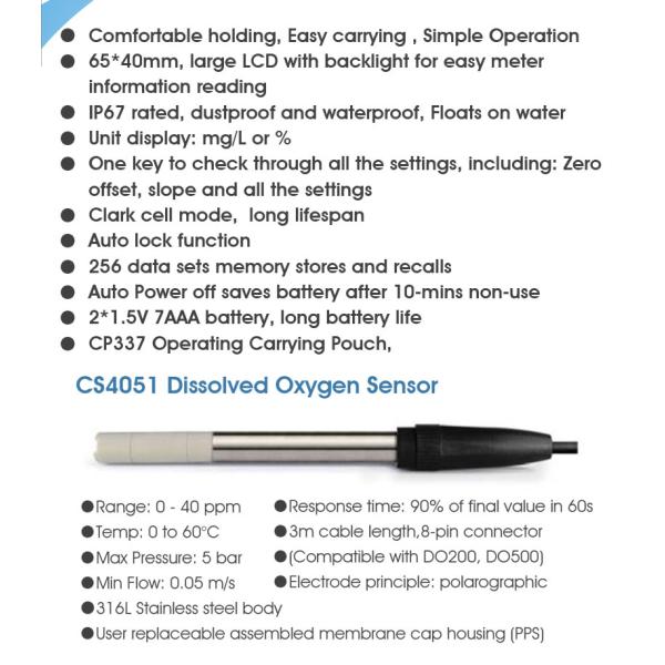 Design Portable Dissolved Oxygen Meter with Auto Lock Function and IP67 Protection Grade
