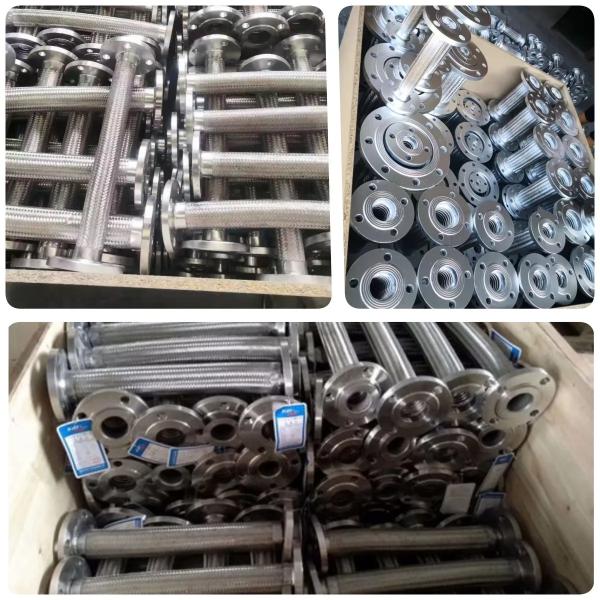 Flange Connection Ss304 Stainless Steel  Braided Flexible Metal Hose