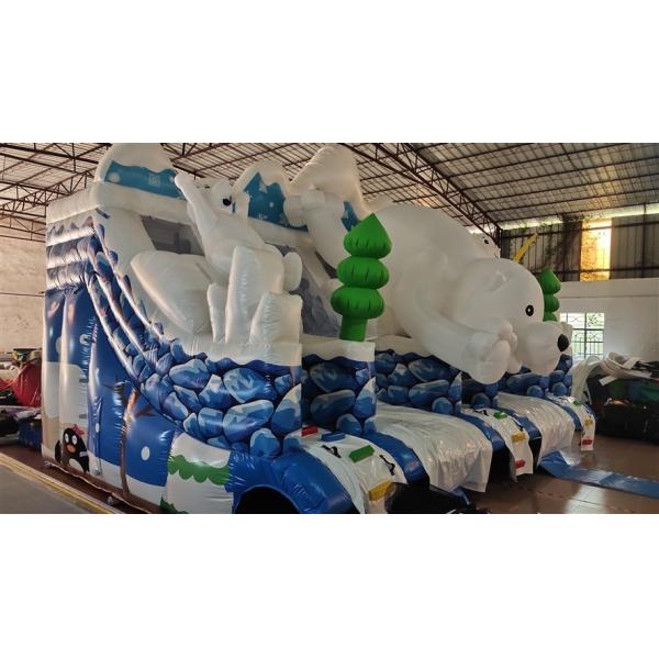 Kids Inflatable Water Slide 0.55mm Pvc Tarpaulin 1000D Fireproof Innerial Baffle