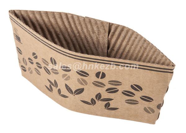 Brown Corrugated Custom Coffee Cup Sleeves Recyclable For Hot Coffee