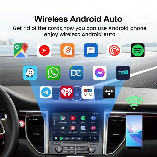 Portable wired to wireless Adapter carplay apple & android auto  Smart Dongle Adapter CP2A Multimedia Box