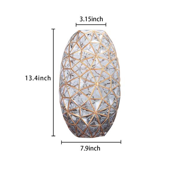 FDA Golden Decorated 20.6cm Crystal Decorative Glass Vases