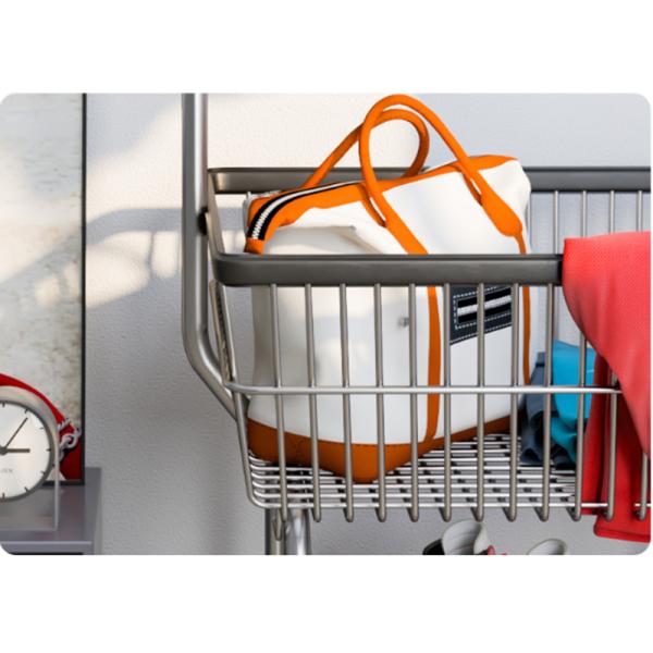 Rolling Clothes Store Rack 1200×400×1400mm Aluminum alloy Material