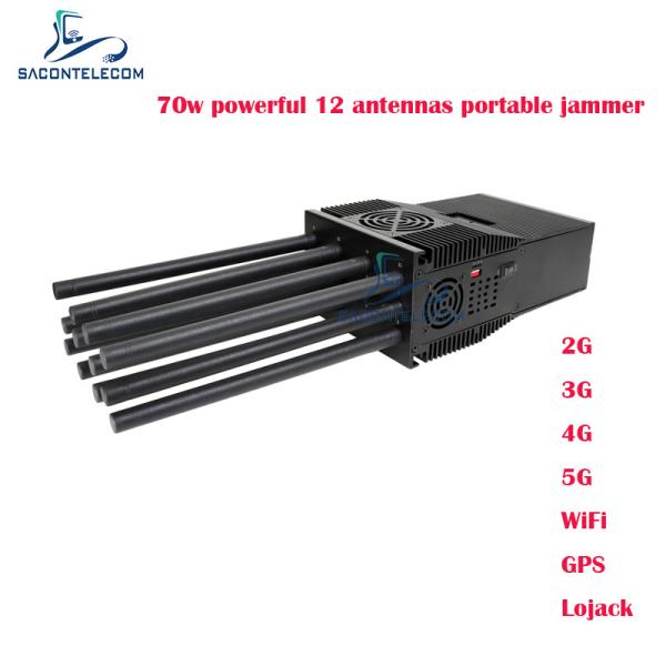 12 Bands Handheld Full Bands Mobile Phone Signal Jammer 70 watts Power EU Type