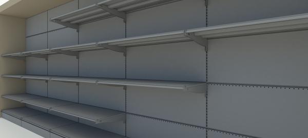 Rayonnage d'exposition – Étagères gondole en métal et bois avec éclairage, présentoir de vente au détail pour supermarché pour un design de magasin moderne et élégant