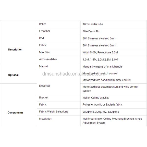 Наружный солнцезащитный навес Моторизированные умные жалюзи / роликовые жалюзи