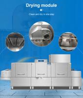 10KW Restaurant Commercial Kitchen Dishwasher Conveyor Double Tanks