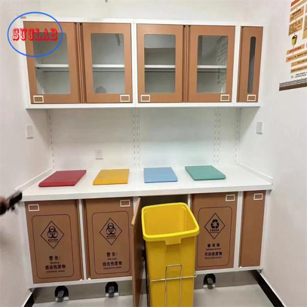 Adjustable Hospital Storage Cabinet With Three Section Slider