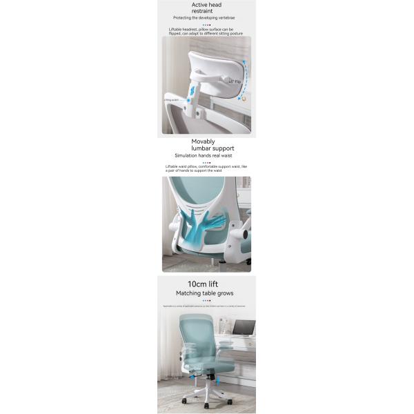 Comfortable Modern High Back Mesh Office Chair with Lift Function and Light Green Color