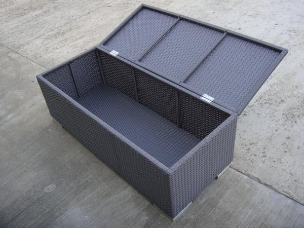 All Weather Resin Wicker Storage Box For Outdoor Garden / Patio