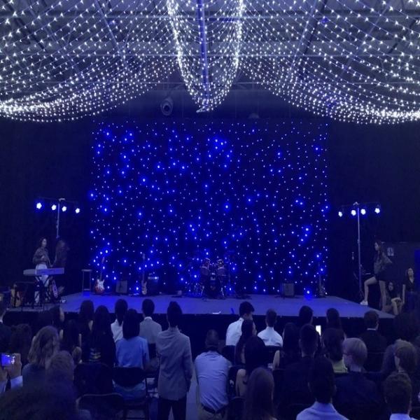 4*6M Blue And White LED Star Curtain Backdrop For Night Club LED Curtain Light