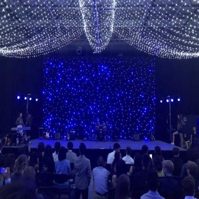 Blue and White LED Shining Background Curtain LED Star Curtain BW For Wedding Stage Background Decoration
