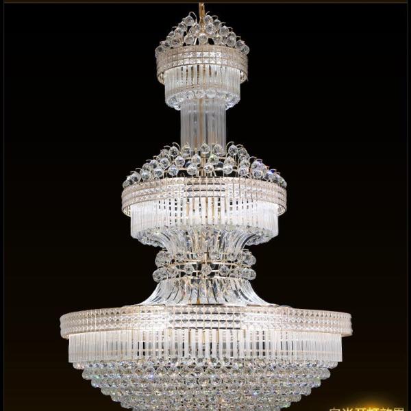 JYLIGHTING Luxury Hotel Lobby Pendant Lamps European Style Large Villa Crystal Chandelier Remote Square Warm White For Room Crystal Pendant Light