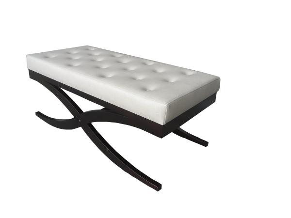 X shape blind tufted pu/leather upholstery bench,bed end bench for hotel bedroom,soft seating for hotel bedroom