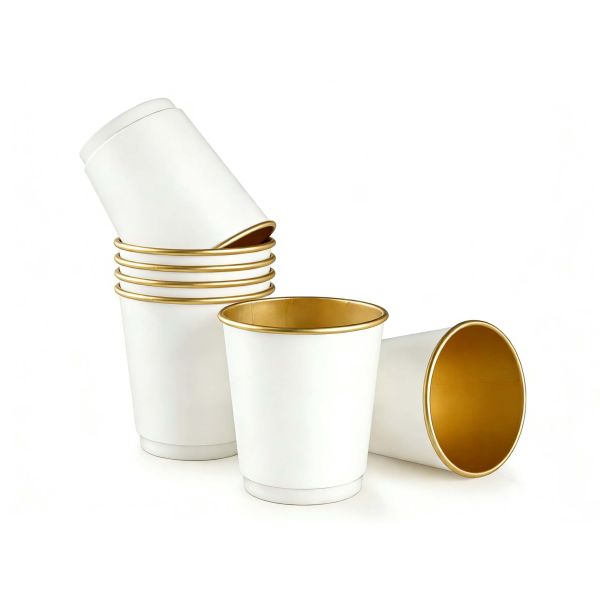 Custom High Quality Gold Foil Paper Disposable Cup Cups