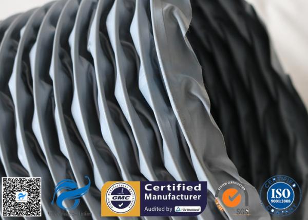 PVC Coated Fiberglass Fabric Grey Flexible Air Ducts 200MM 260℃ Waterproof