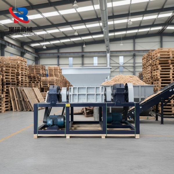 Heavy Duty Double Shaft Wood Shredder for Wood Pallet Recycling