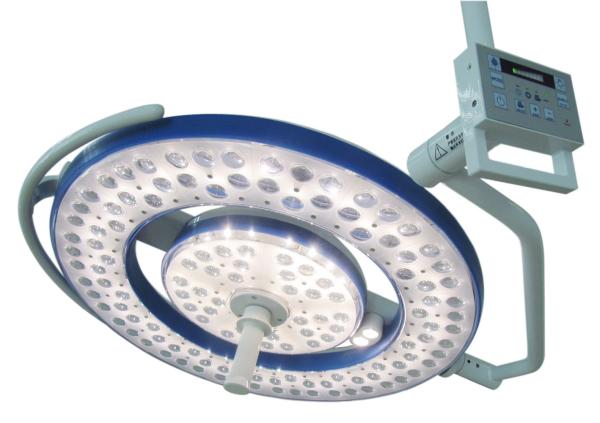 Blue Color Dual Dome Ceiling Veterinary Surgery Lights , LED Operating Lamp 160000 LUX