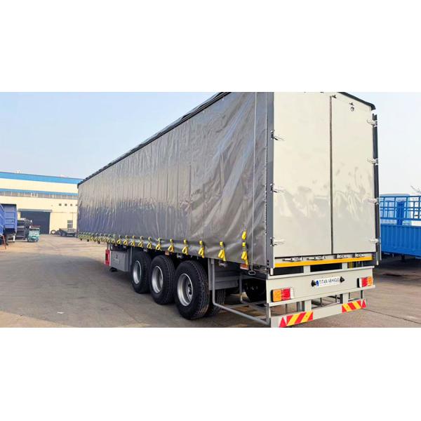 TITAN 3 Axle Pvc Tarpaulin Side Curtain Semi Trailer Curtainsider Dry Van Box Trailer for Sale in Russia