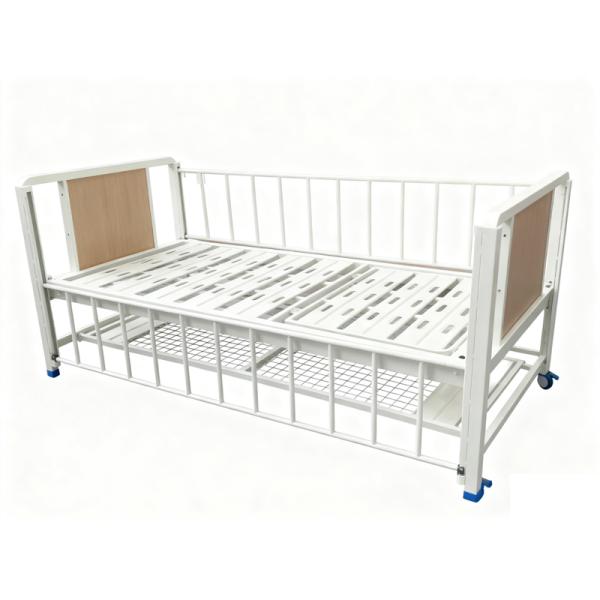 Children's Hospital Bed With Full-Length Guardrail And Underbed Shoe Rack
