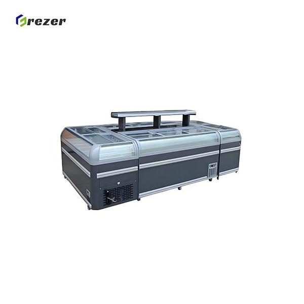 Combined Commercial Island Freezer Automatic Defrost Horizontal Display Freezer