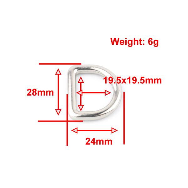 Zinc Alloy Handbag Rings Hardware , Nickle Color Metal D Rings For Bags