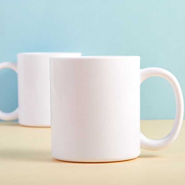 11oz White Sublimation Plastic Cups Diy Custom Plastic Mug Blanks