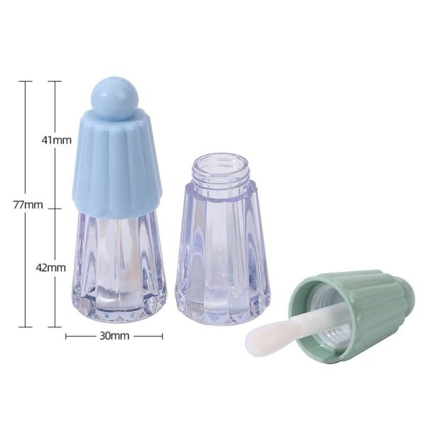 Cosmetic Type Lip Gloss 4.5ml Plastic Tube With Umbrella Shape Cover In Various Colors