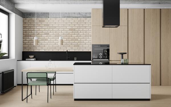Solid Ash Wood Luxury Kitchen Cabinets Light Brown Cabinet For Apartment Use