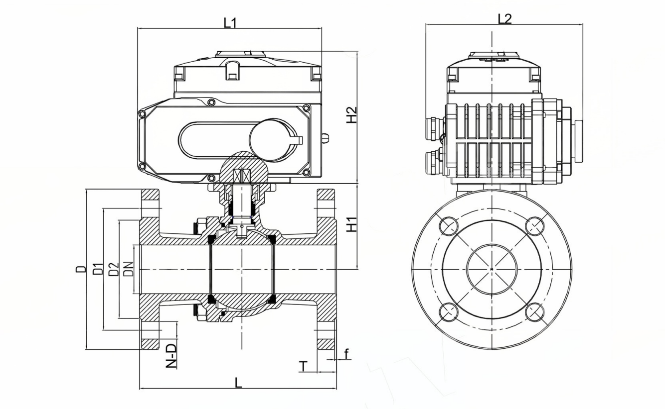 Full-Bore Design Flanged Ball Valve API607 GB/T6899