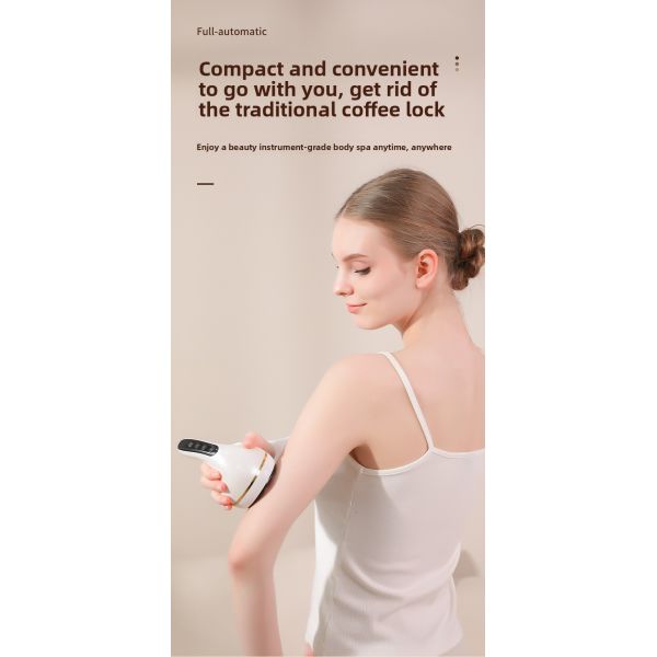 USB Rechargeable Electric Cupping Massager with 9 Strength Grade Suction and 9 Temperature Settings for Deep Muscle Relaxation