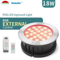 o controle externo de 18W Ourdoor RGB conduziu as luzes à terra, IP68 que impermeável a C.C. 24V da baixa tensão moeu a luz
