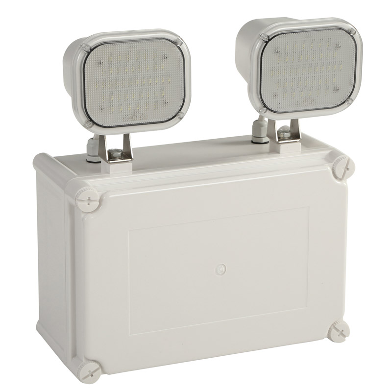 12W Twin Spot LED Emergency Light IP65 Waterproof 6500K Cold White 3 Hours Duration