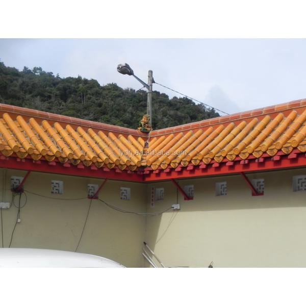 Ceramic Chinese Glazed Roof Tiles 160mm Traditional Architecture Eaves