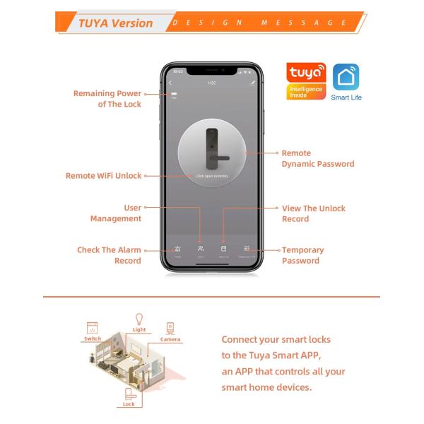 Семейный подъемный дверной замок Smart электронный цифровой дверной замок